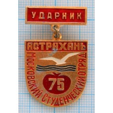 Знак ССО, Ударник, Московский Студенческий Отряд, Астрахань, 1975