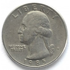 25 центов (квотер) 1985 США - 25 cents (quarter) 1985 USA, D