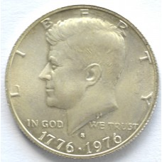 1/2 доллара 1976 США - 50 cents (half dollar) 1976 USA, S, 200-летие Независимости. Индепенденс-холл.