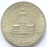 1/2 доллара 1976 США - 50 cents (half dollar) 1976 USA, S, 200-летие Независимости. Индепенденс-холл.