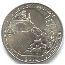 25 центов (квотер) 2015 США Блю Ридж Парквэй, D - 25 cents (quarter) NORTH CAROLINA 2015, D