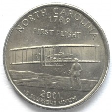 25 центов (квотер) 2001 США Северная Каролина, P - 25 cents (quarter) 2000 USA North Carolina, P