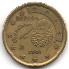 20 евроцентов 2001 Испания - 20 euro cents 2001 Spain, из оборота