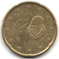 20 евроцентов 2014 Испания - 20 euro cents 2014 Spain, из оборота