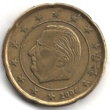 20 евроцентов 2006 Бельгия - 20 euro cents 2006 Belgium, из оборота