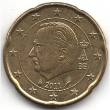 20 евроцентов 2011 Бельгия - 20 euro cents 2011 Belgium, из оборота
