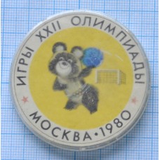 Значок Олимпийский мишка, Москва 1980 год, Футбол