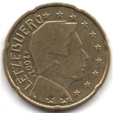 20 евроцентов 2002 год Люксембург - 20 euro cents 2002 LËTZEBUERG, из оборота