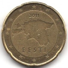 20 евроцентов 2011 год Эстония - 20 euro cents 2011 EESTI, из оборота