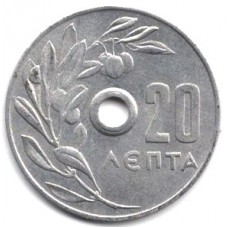 20 лепт 1971 Греция - 20 lepta 1971 Greece, из оборота