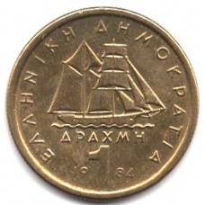 1 драхма 1984 Греция - 1 drachma 1984 Greece, из оборота