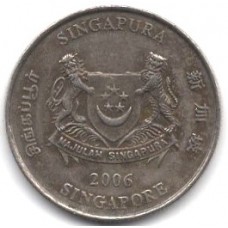 20 центов 2006 Сингапур - 20 cents 2006 Singapore, из оборота