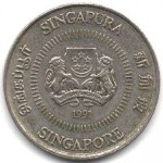 10 центов 1991 Сингапур - 10 cents 1991 Singapore, из оборота