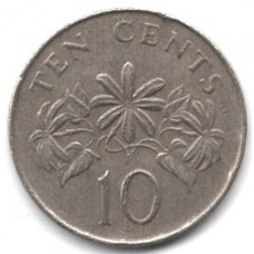 10 центов 1986 Сингапур - 10 cents 1986 Singapore, из оборота