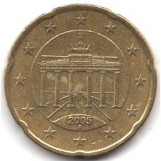 20 евроцентов 2005 Германия - 20 euro cent 2005 Germany, А, из оборота