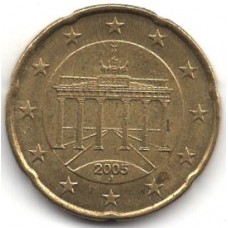 20 евроцентов 2005 Германия - 20 euro cent 2005 Germany, J, из оборота