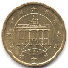 20 евроцентов 2007 Германия - 20 euro cent 2007 Germany, A, из оборота