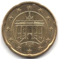 20 евроцентов 2008 Германия - 20 euro cent 2008 Germany, D, из оборота