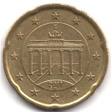 20 евроцентов 2011 Германия - 20 euro cent 2011 Germany, D, из оборота