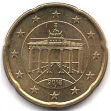 20 евроцентов 2018 Германия - 20 euro cent 2018 Germany, J, из оборота