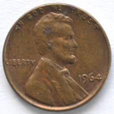 1 цент 1964 США - 1 cent 1964 USA, Без МД