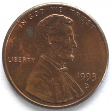 1 цент 1993 США - 1 cent 1993 USA, D