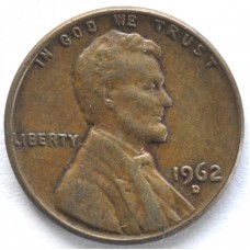 1 цент 1962 США - 1 cent 1962 USA, D