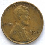 1 цент 1939 США - 1 cent 1939 USA, Без МД