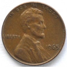 1 цент 1965 США - 1 cent 1965 USA, Без МД