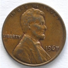 1 цент 1967 США - 1 cent 1967 USA, Без МД