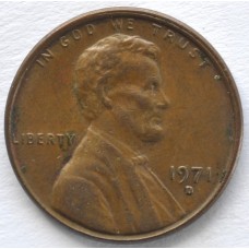 1 цент 1971 США - 1 cent 1971 USA, D