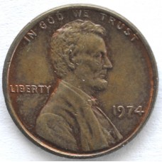 1 цент 1974 США - 1 cent 1974 USA, Без МД