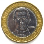 5 песо 2008 Республика Доминикана- 5 pesos 2008 Republica Dominicana, из оборота