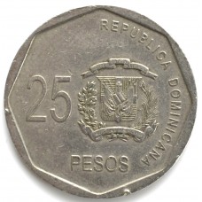 25 песо 2005 Республика Доминикана- 25 pesos 2005 Republica Dominicana, из оборота