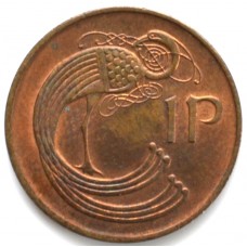 1 пенни 1986 Ирландия - 1 penny 1986 Ireland, из оборота