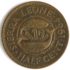 1/2 цента 1964 Сьерра-Леоне - HALF CENT 1964 SIERRA LEONE, из оборота