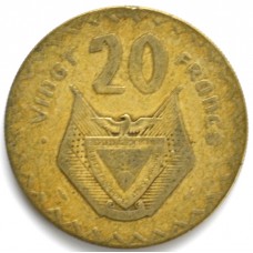 20 франков 1977 года Руанда - 20 francs 1977 Rwanda из оборота