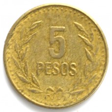 5 песо 1989 Колумбия - 5 pesos 1989 Colombia, из оборота