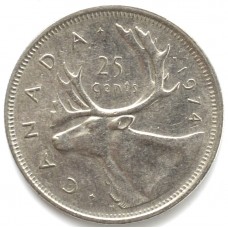 25 центов (квотер) 1976 Канада - 25 cents (quarter) 1976 Canada, из оборота