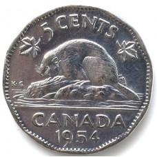 5 центов 1954 Канада - 5 cents 1954 Canada