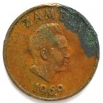 1 нгве 1969 Замбия - 1 ngwee 1969 Zambia, из оборота