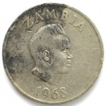 20 нгве 1968 Замбия - 20 ngwee 1968 Zambia, из оборота