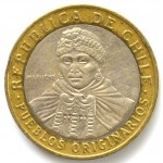 100 песо 2008 Чили - 1 peso 2008 Chile