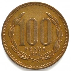 100 песо 1984 Чили - 1 peso 1984 Chile