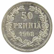 50 пенни 1908 г. Для Финляндии (Николай II)