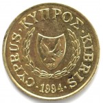 10 центов 1994 Кипр - 10 cents 1994 Cyprus, из оборота