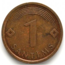 1 сантим 2005 Латвия - 1 centime 2005 Latvia, из оборота