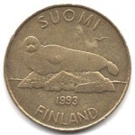 5 марок 1993 Финляндия - 5 markka 1993 Finland, из оборота