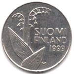 Монета 10 пенни 1999 Финляндия - 10 penny 1999 Finland, из оборота