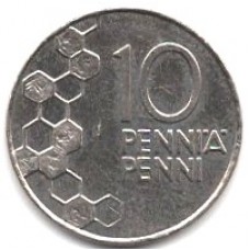 Монета 10 пенни 2000 Финляндия - 10 penny 2000 Finland, из оборота